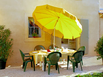 Dining outside on the terrace