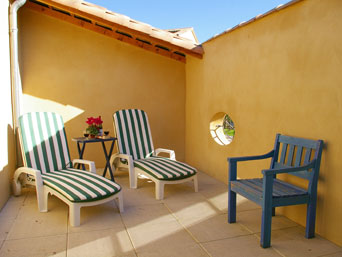 The solarium terrace on the first floor