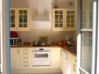 The superbly equipped kitchen seen from the terrace